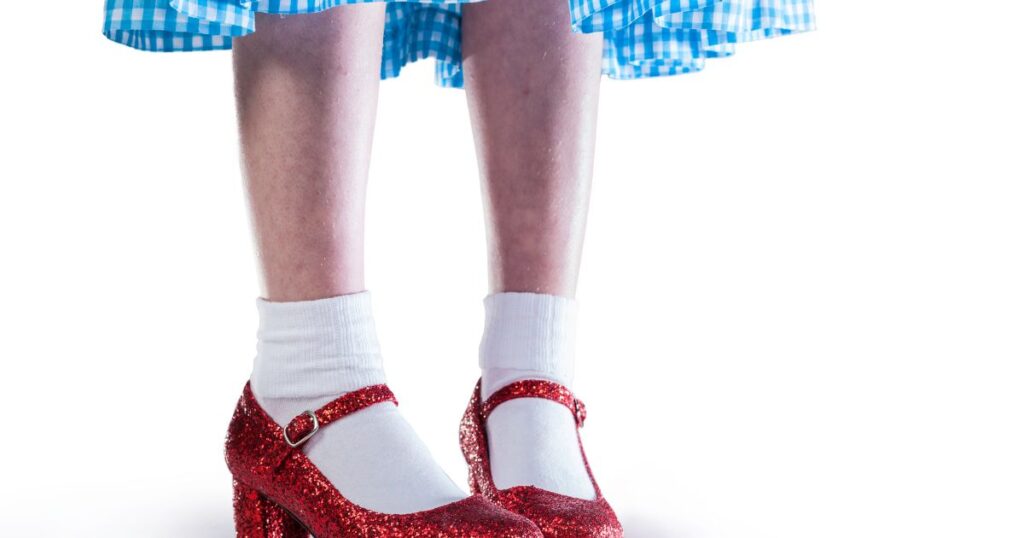 Dorothy always had the power to go home - image of red sparkly shoes